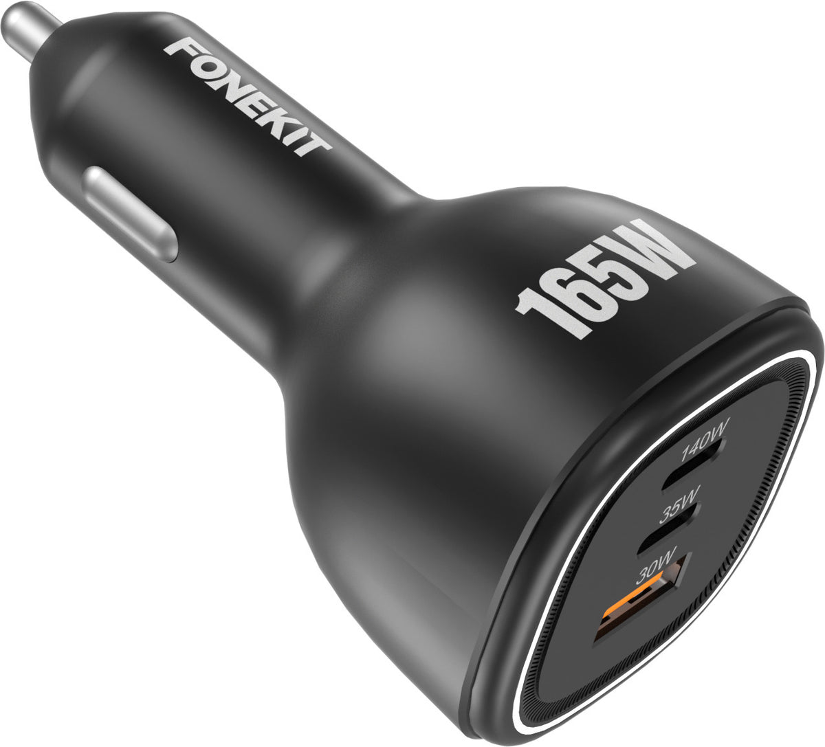 FoneKit Travel 165W, 2 x USB-C + USB-A -autolaturi – 4