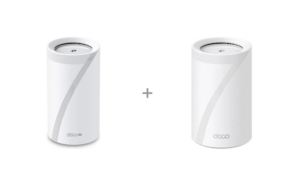 TP-LINK Deco BE65-5G 5G/4G/3G -modeemi ja WiFi 7 -tukiasema + WiFi 7 -tukiasema