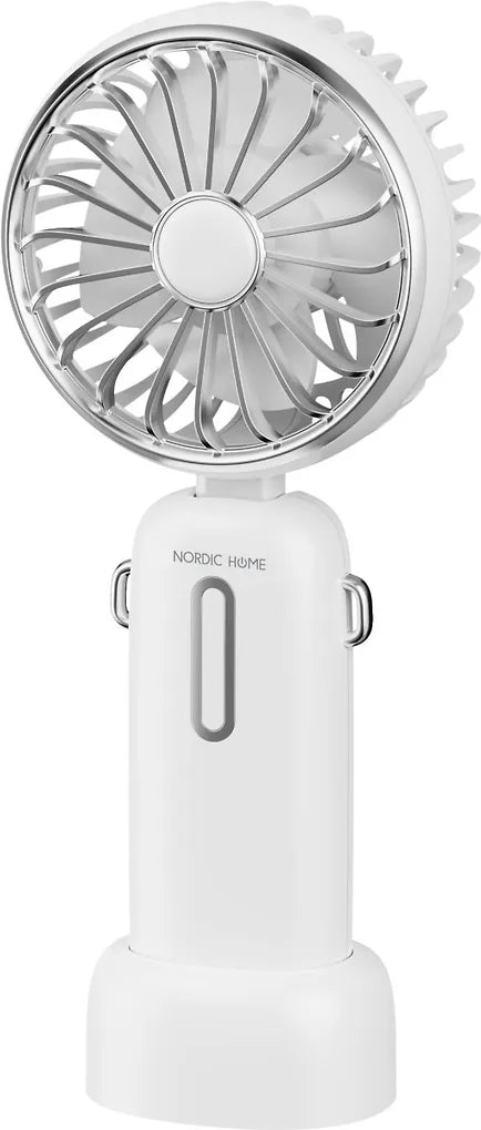 Nordic Home bärbar fläkt med bärrem, USB-C uppladdningsbar