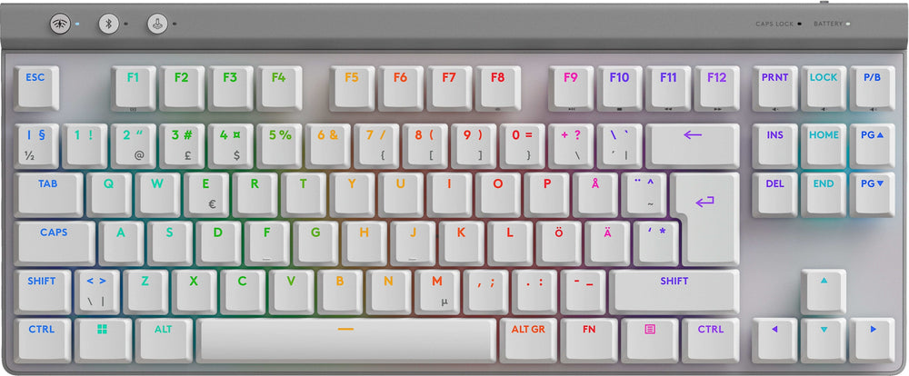 Logitech G515 LIGHTSPEED TKL -pelinäppäimistö, valkoinen, Tactile-kytkimet – kuva 1