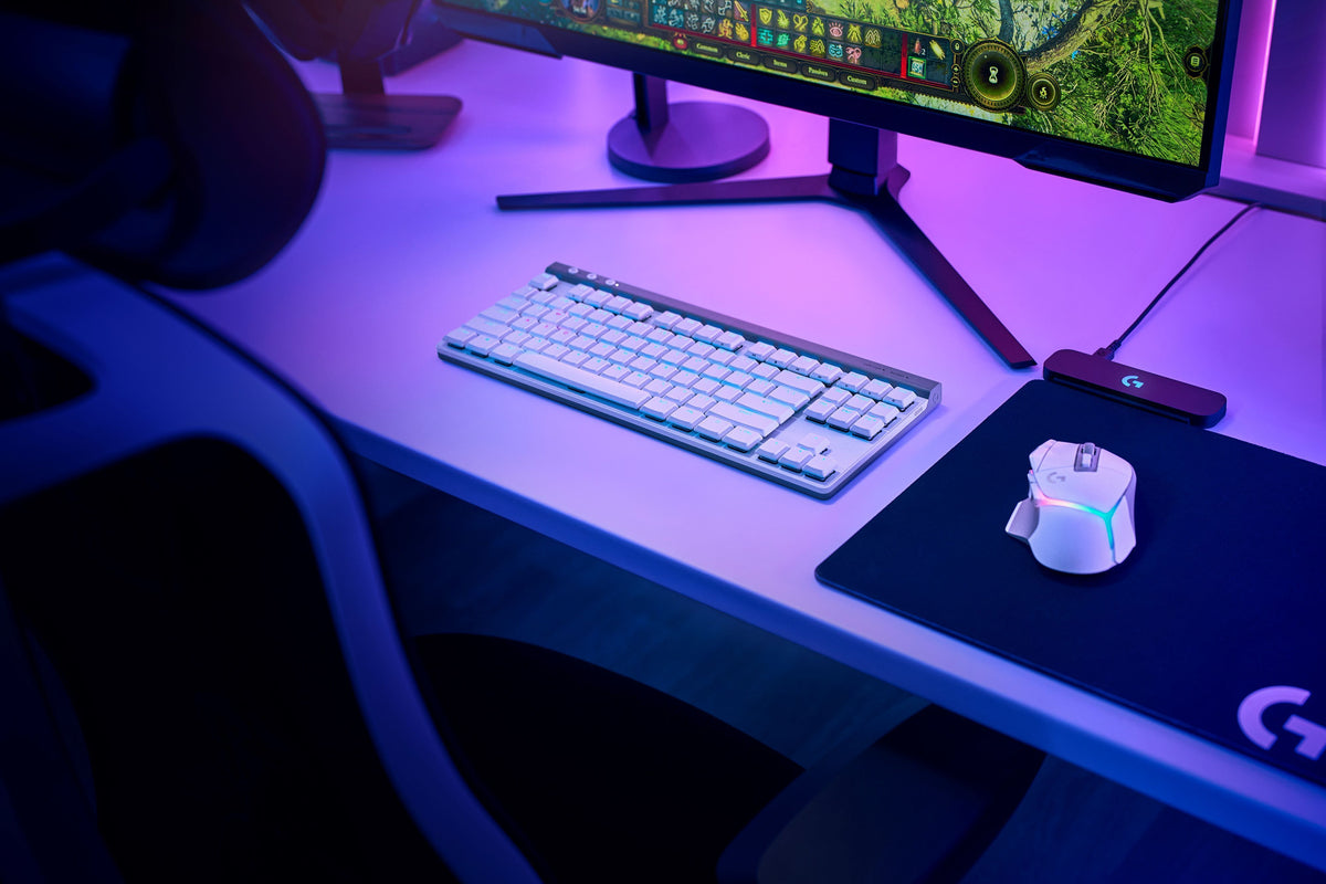 Logitech G515 LIGHTSPEED TKL -pelinäppäimistö, valkoinen, Tactile-kytkimet – kuva 4