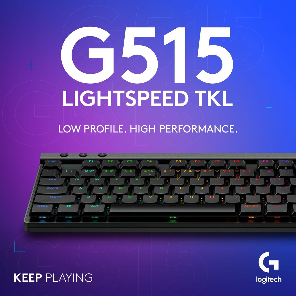 Logitech G515 LIGHTSPEED TKL -pelinäppäimistö, musta, Linear-kytkimet – kuva 4