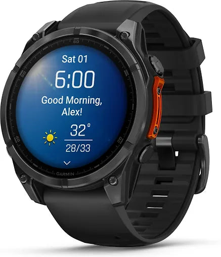 Garmin Fenix 8 -urheilukello, 47 mm, teräksenharmaa / musta