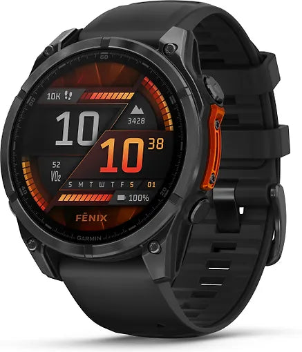 Garmin Fenix 8 -urheilukello, 47 mm, teräksenharmaa / musta