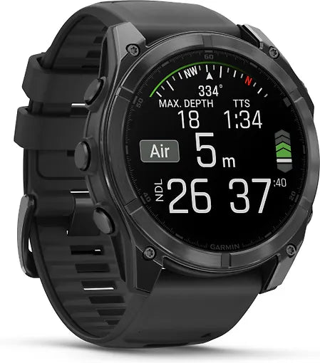 Garmin Fenix 8 -urheilukello, 51 mm, teräksenharmaa / musta