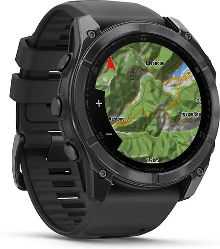 Garmin Fenix 8 -urheilukello, 51 mm, teräksenharmaa / musta