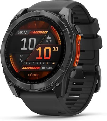 Garmin Fenix 8 -urheilukello, 51 mm, teräksenharmaa / musta