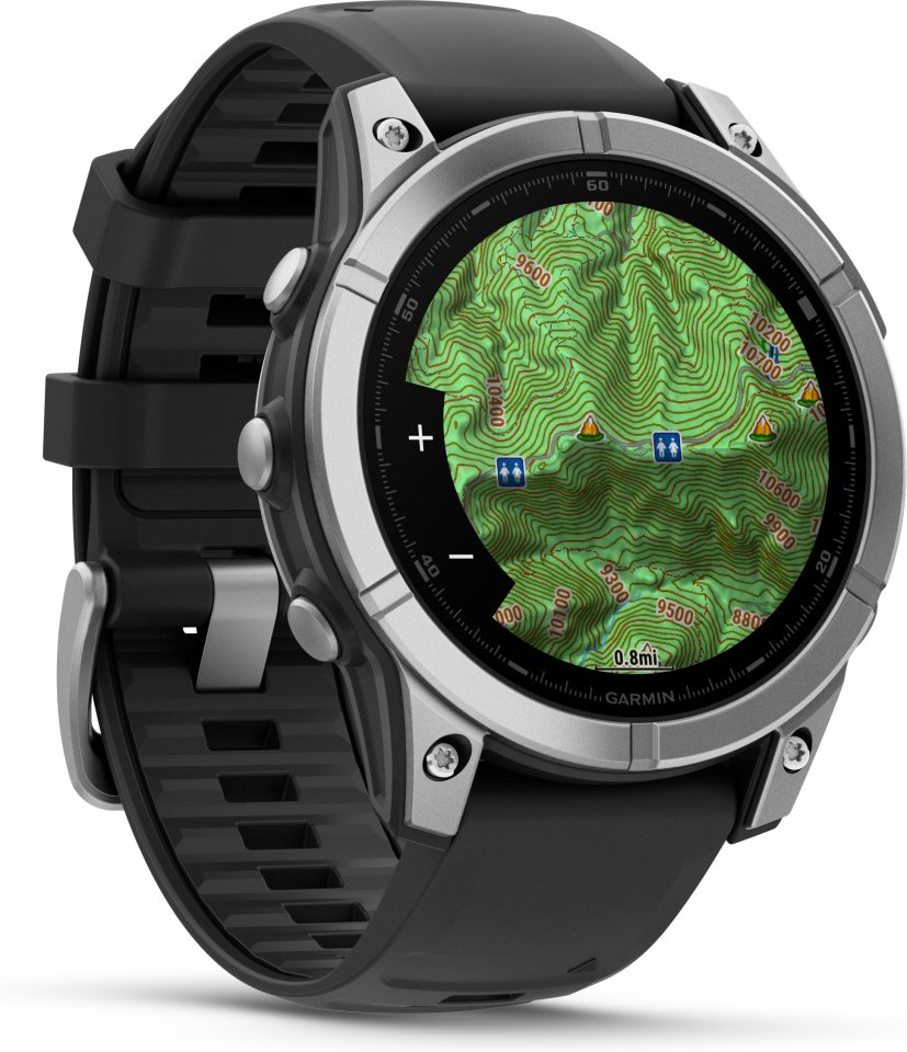 Garmin Fenix E -urheilukello, 47 mm, ruostumaton teräs / musta