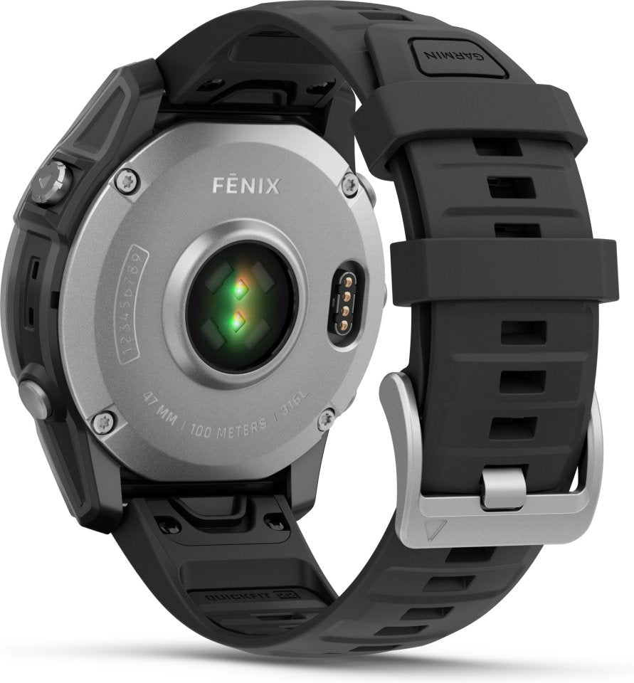 Garmin Fenix E -urheilukello, 47 mm, ruostumaton teräs / musta