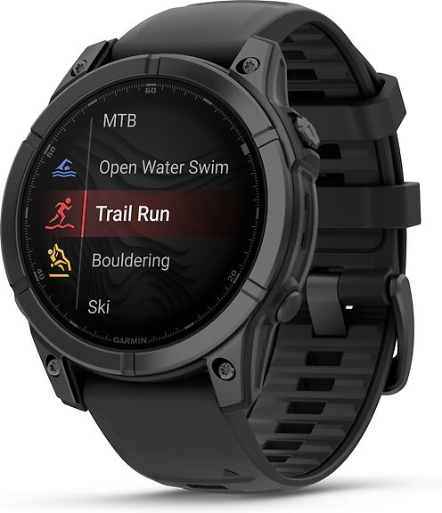 Garmin Fenix E -urheilukello, 47 mm, teräksenharmaa / musta – kuva 2