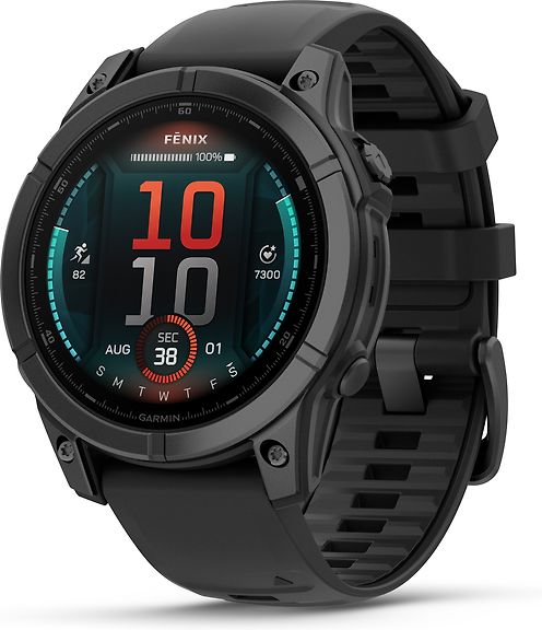 Garmin Fenix E -urheilukello, 47 mm, teräksenharmaa / musta