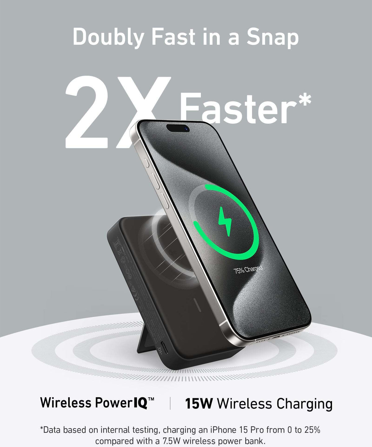 Anker MagGo Power Bank (10K) -varavirtalähde, 10 000 mAh, musta
