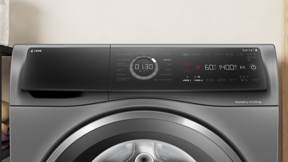 Bosch WNC254ARSN Serie 8 kuivaava pesukone, harmaa