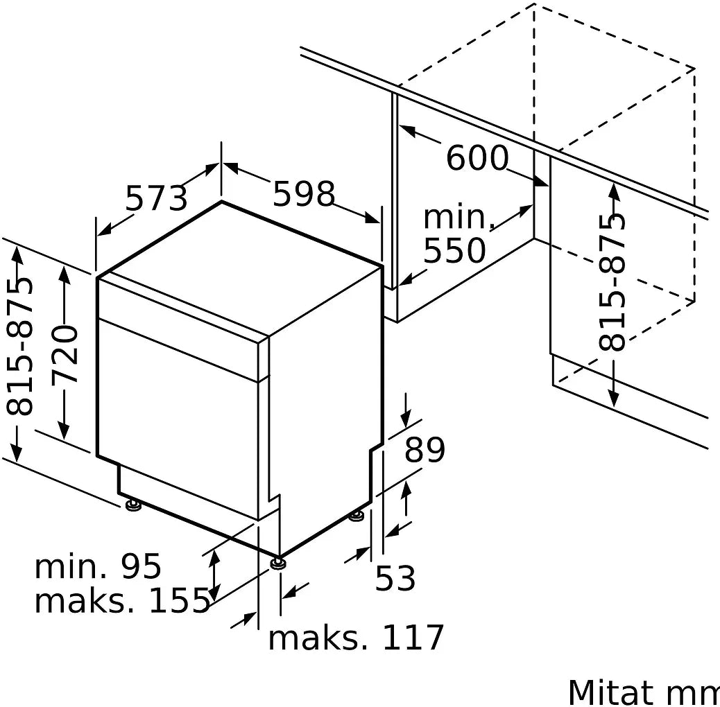 Bosch SMP4HCC03S Serie 4 astianpesukone, musta teräs
