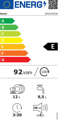 Bosch SMS25AI05E Serie 2 astianpesukone, teräs