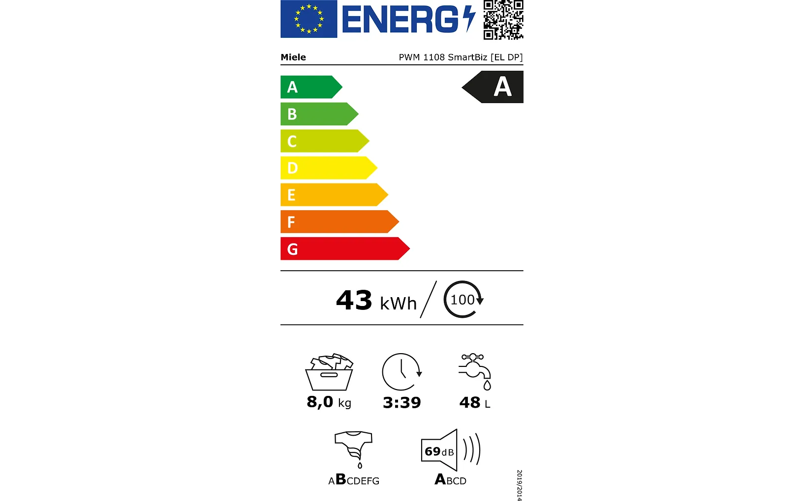 Miele Professional PWM 1108 SmartBiz tvättmaskin