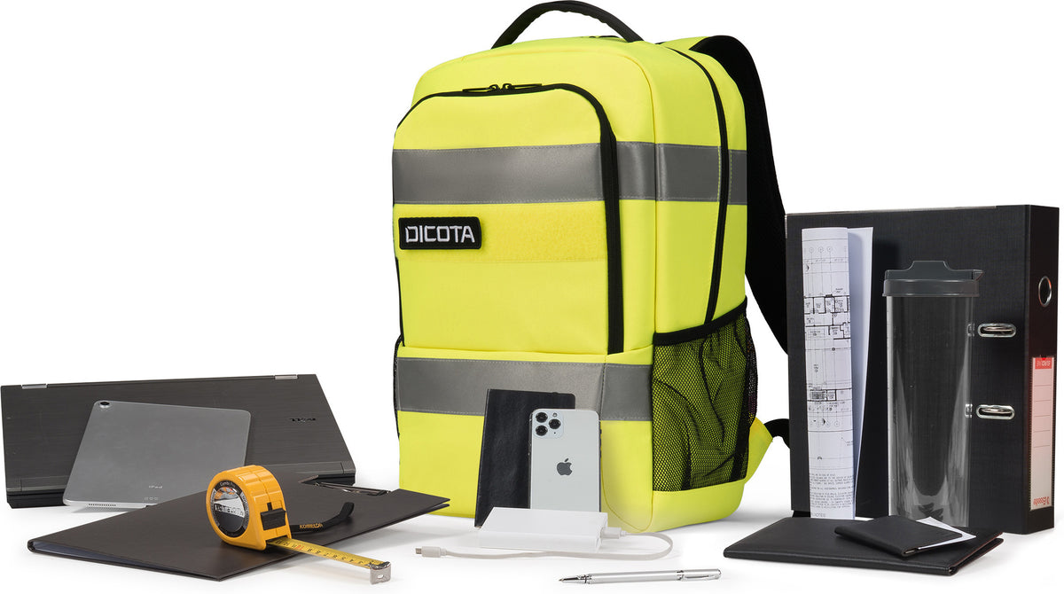 Dicota HI-VIS Base 24L -reppu, keltainen – kuva 9