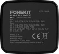 FoneKit Ultra 20K PD65W varavirtalähde, 20 000 mAh – kuva 9