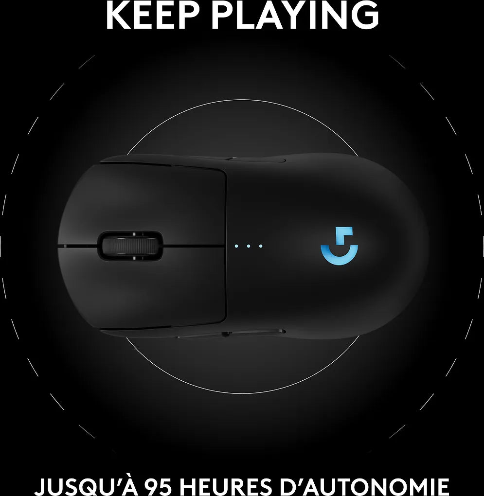 Logitech PRO 2 LIGHTSPEED spelmus, svart