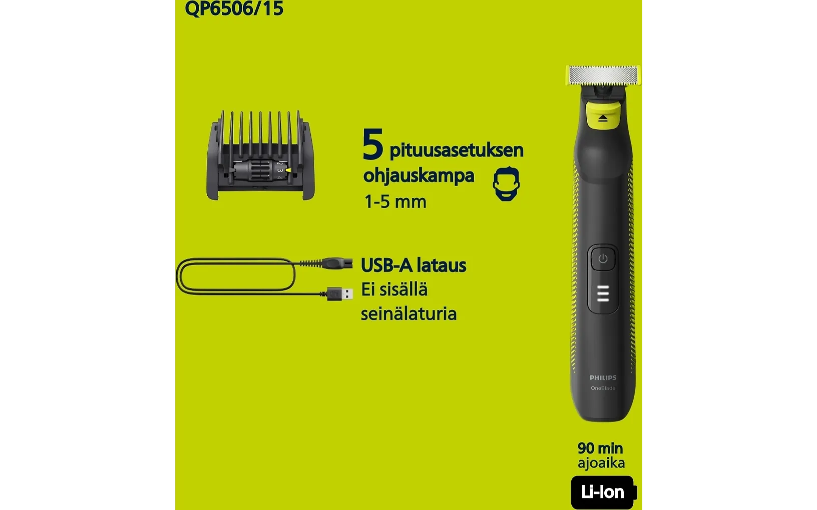 Philips OneBlade Pro QP6506/15 Skäggtrimmer för ansiktet