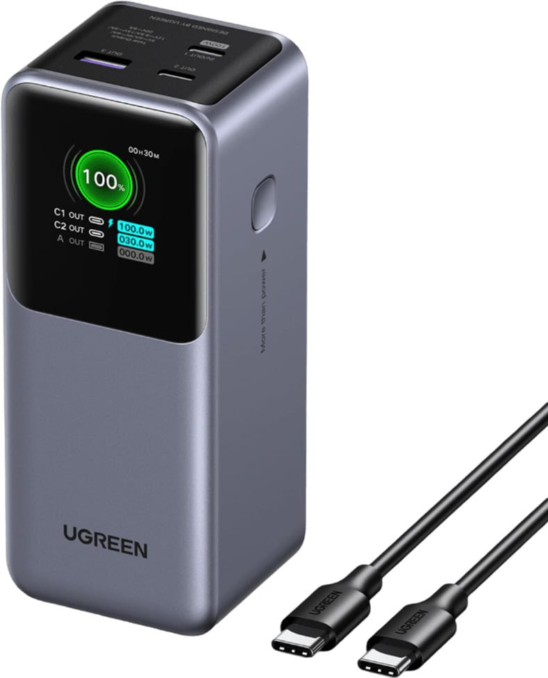 UGREEN Nexode 20000 mAh Power Bank -varavirtalähde, 130W