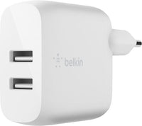 Belkin BoostCharge Dual USB-A Wall Charger 24W -verkkovirtalaturi