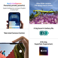 Apple iPhone 16 Plus 128 Gt -puhelin, musta (MXVU3)