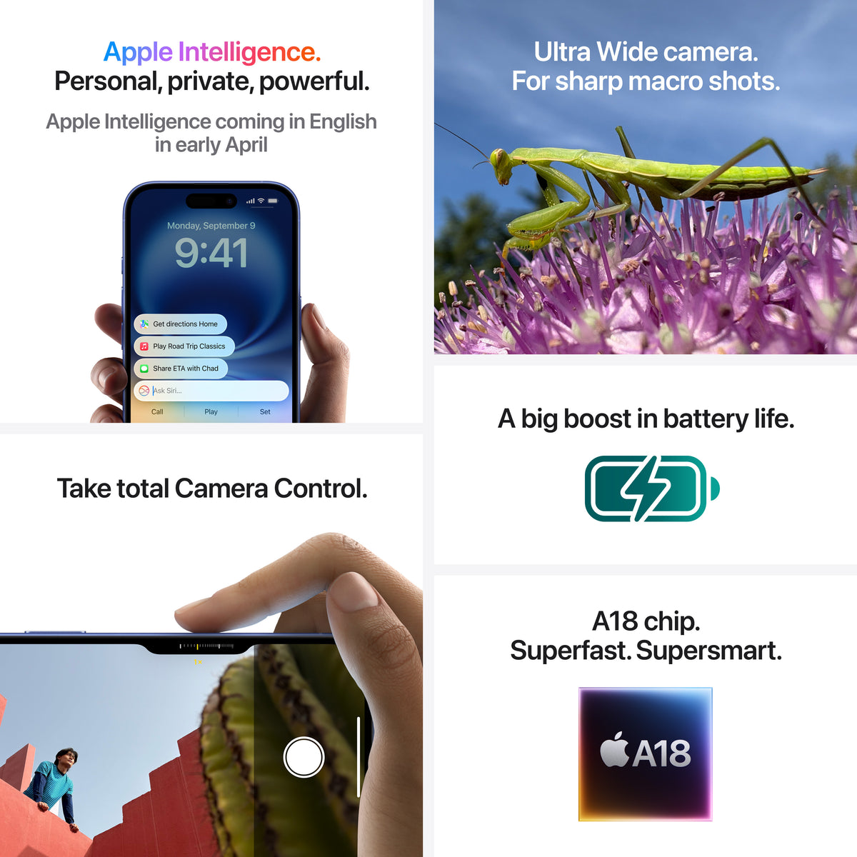 Apple iPhone 16 Plus 256 Gt -puhelin, valkoinen (MXWV3)