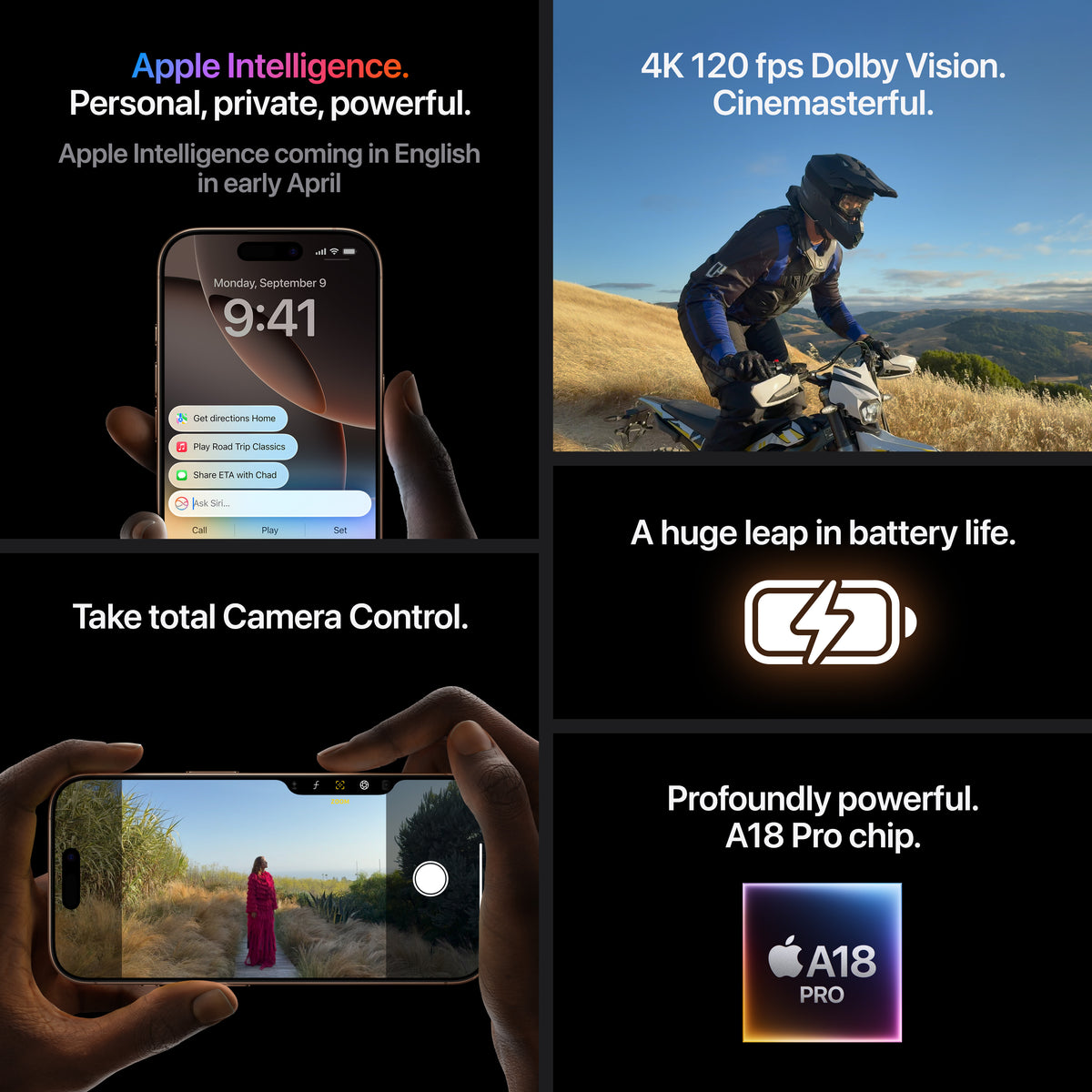 Apple iPhone 16 Pro Max 256 Gt -puhelin, mustatitaani (MYWV3)
