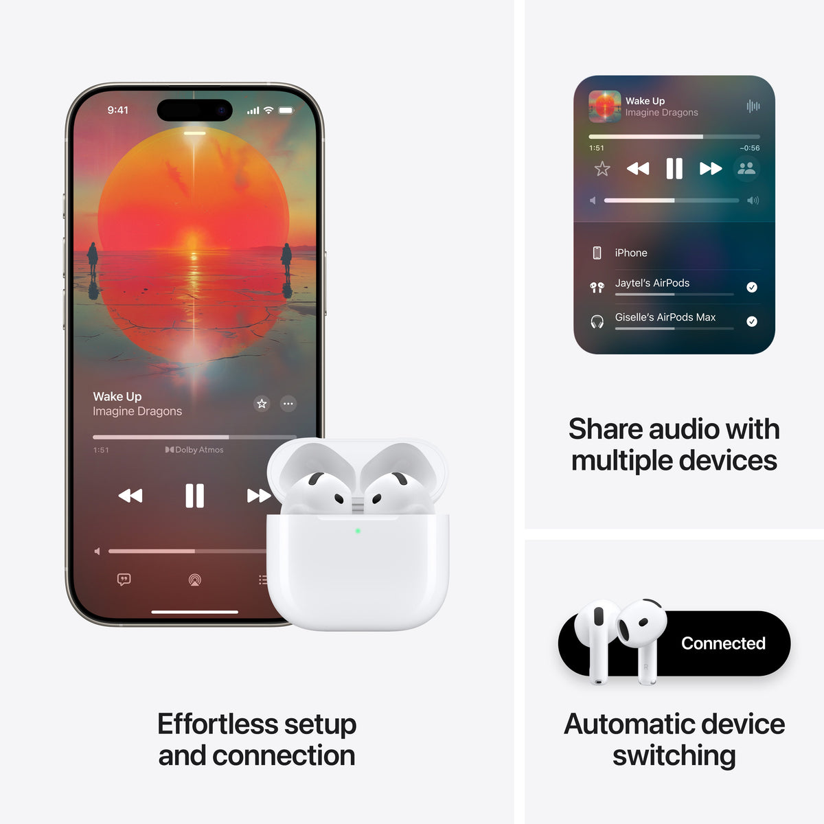 Apple AirPods 4 -nappikuulokkeet aktiivisella melunvaimennuksella (MXP93)