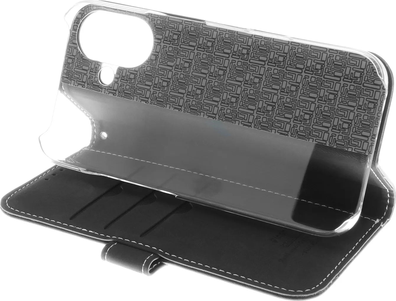 Insmat Exclusive Flip Case plånboksfodral, Apple iPhone 16, svart