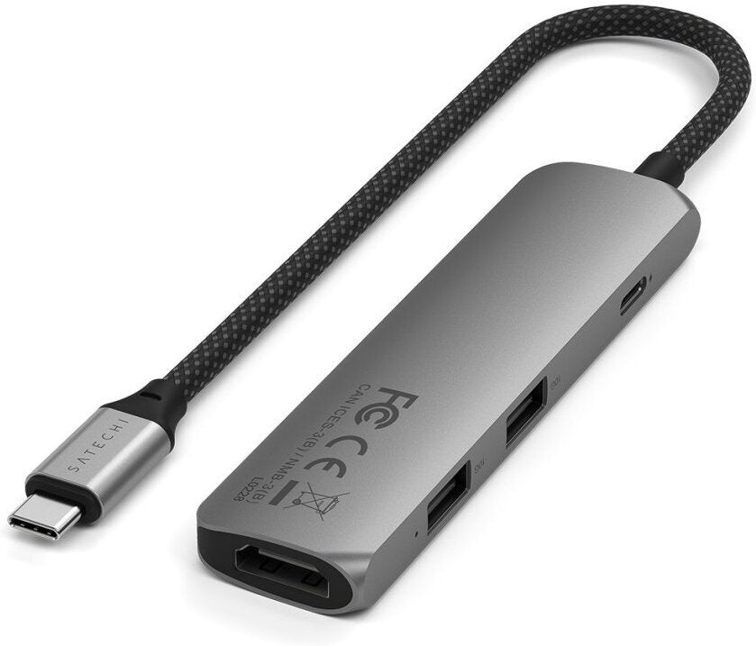Satechi Slim USB-C-Hubi, 4 porttia, tähtiharmaa – kuva 5