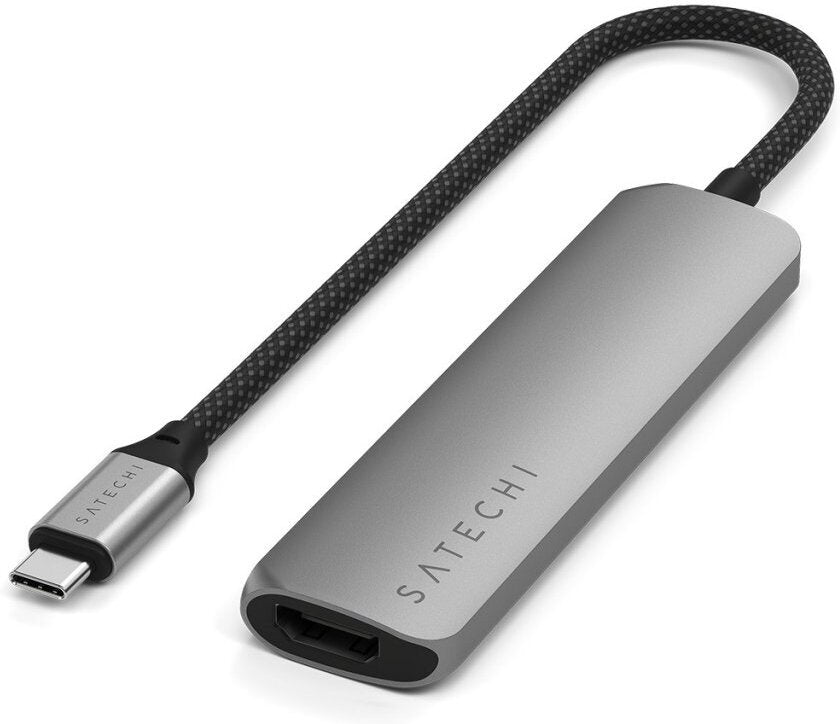 Satechi Slim USB-C-Hubi, 4 porttia, tähtiharmaa – kuva 4