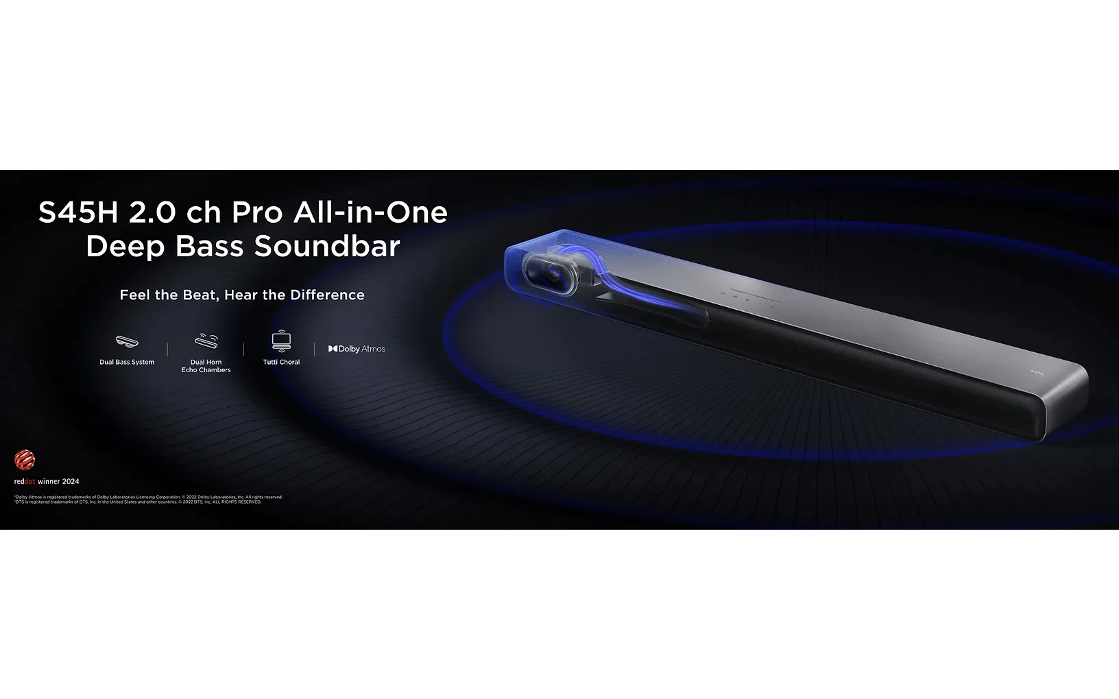 TCL S45H 2.0 Dolby Atmos Soundbar -äänijärjestelmä