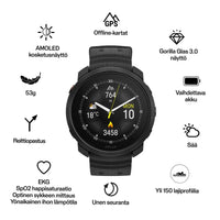 Polar Vantage M3 -urheilukello, musta, S-L