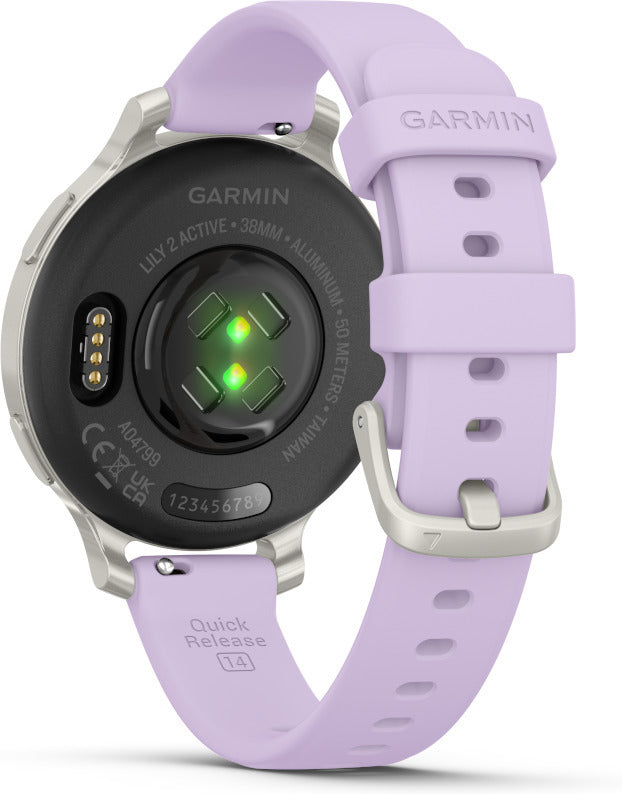 Garmin Lily 2 Active -älykello, 38 mm, hopea