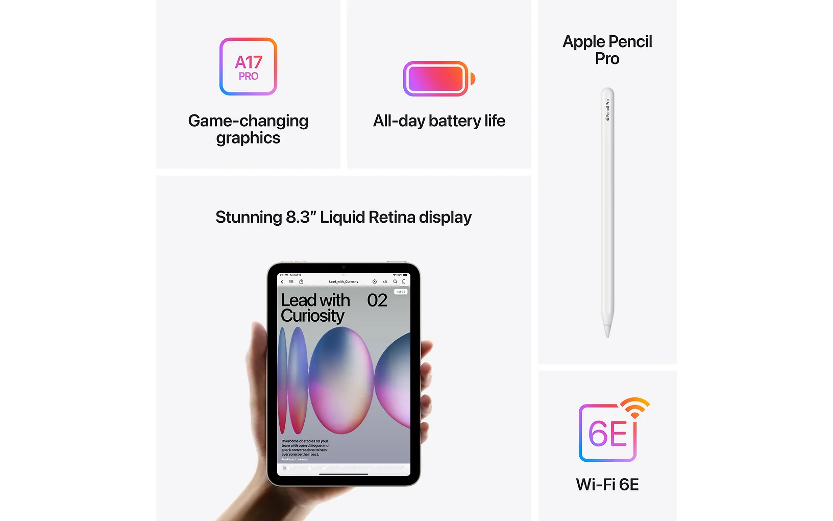 Apple iPad mini 128 GB WiFi 2024 -surfplatta, stjärngrå (MXN63)