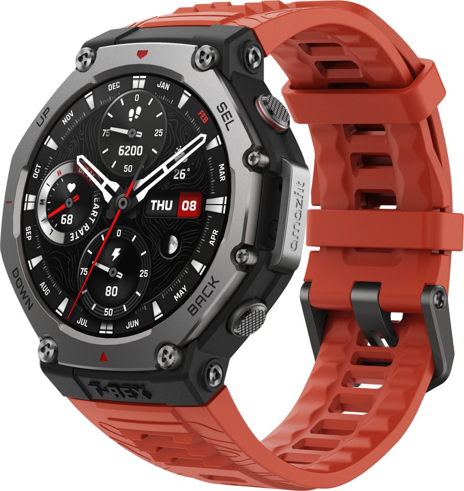 Amazfit T-Rex 3 -älykello, 48,5 mm, punainen