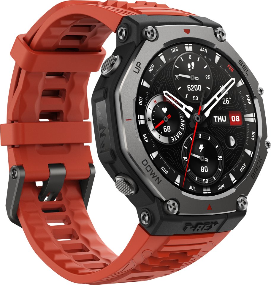 Amazfit T-Rex 3 -älykello, 48,5 mm, punainen