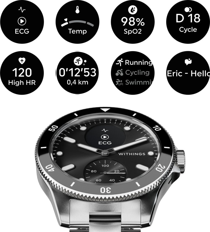 Withings Scanwatch Nova älykello, 42 mm, musta