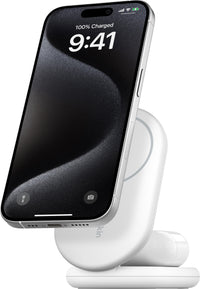 Belkin BoostCharge 2 in 1 magneettinen taitettava laturi, valkoinen – kuva 1