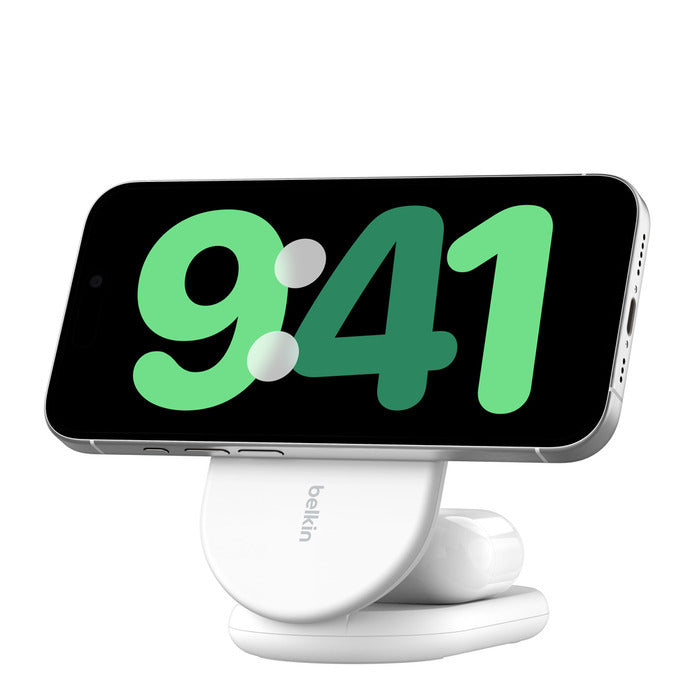 Belkin BoostCharge 2 in 1 magneettinen taitettava laturi, valkoinen – kuva 3