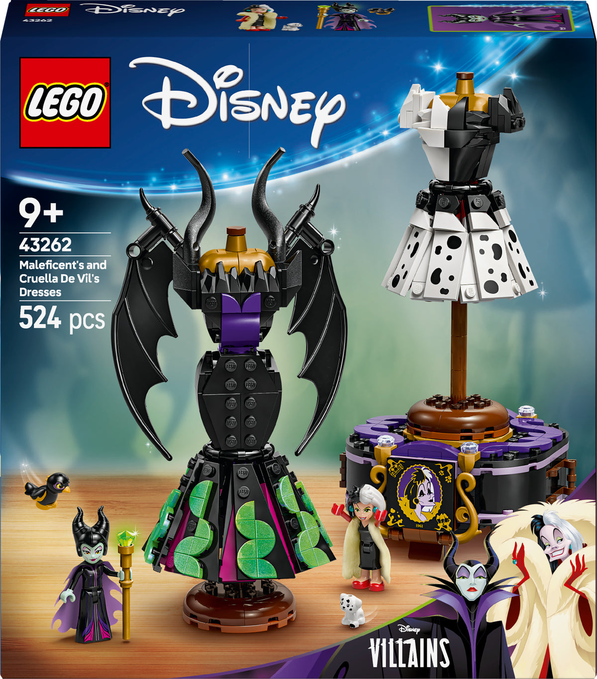 LEGO Disney Classic 43262 – Pahattaren ja Cruella De Vilin mekot – kuva 1