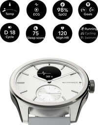 Withings Scanwatch 2 älykello, 42 mm, valkoinen