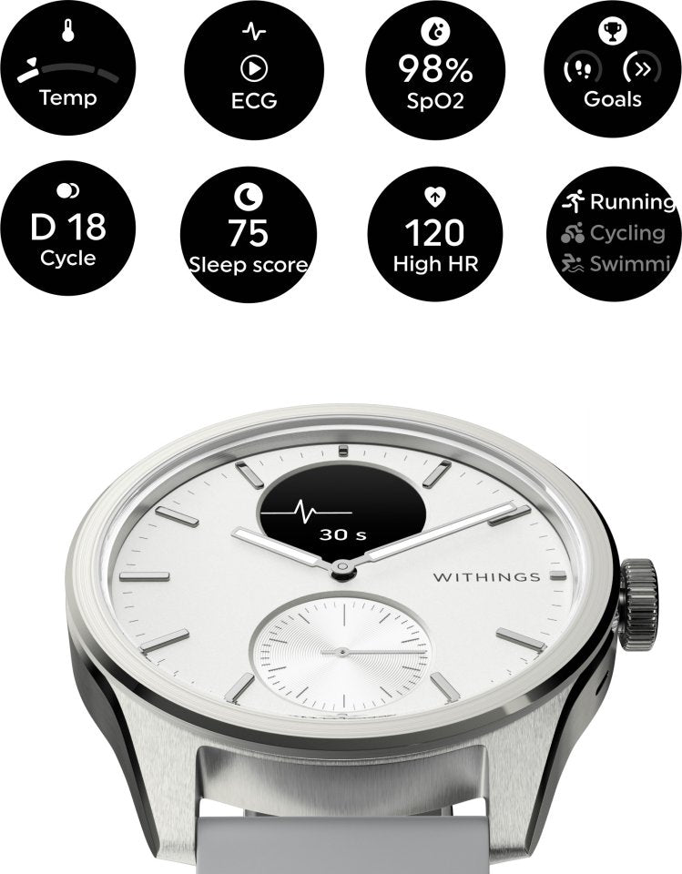 Withings Scanwatch 2 älykello, 42 mm, valkoinen