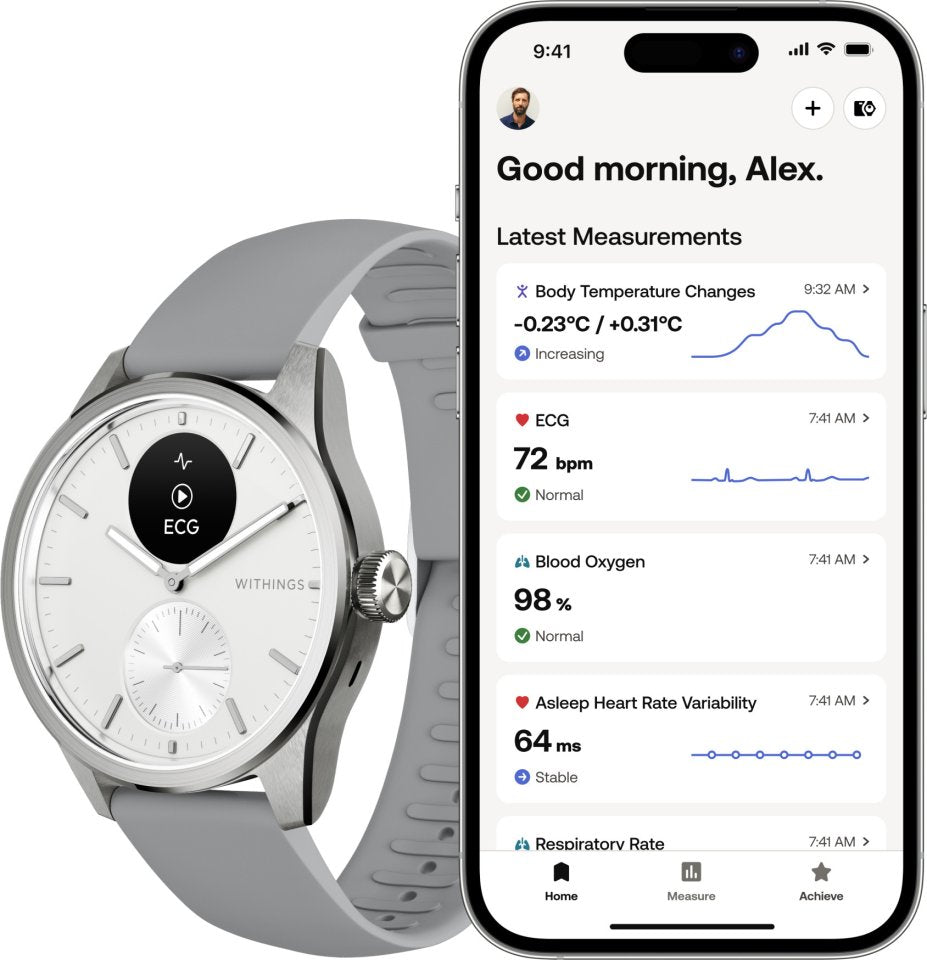 Withings Scanwatch 2 älykello, 42 mm, valkoinen