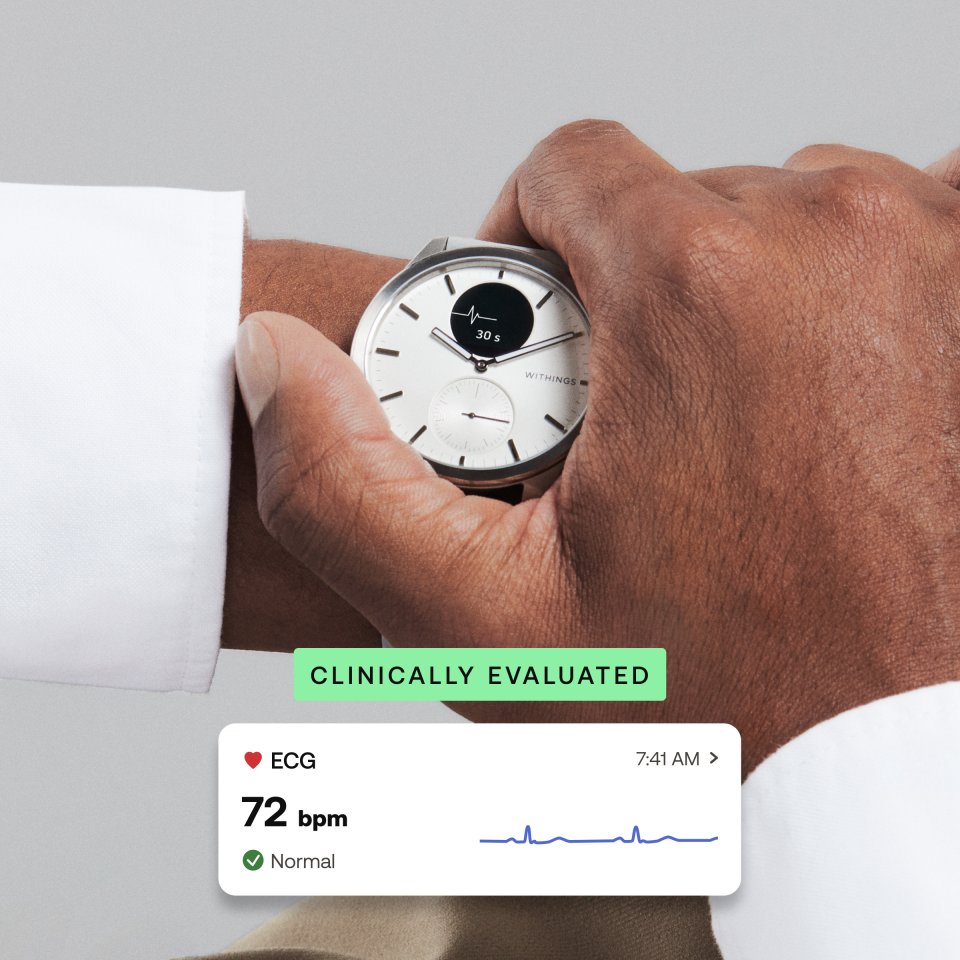 Withings Scanwatch 2 älykello, 42 mm, valkoinen