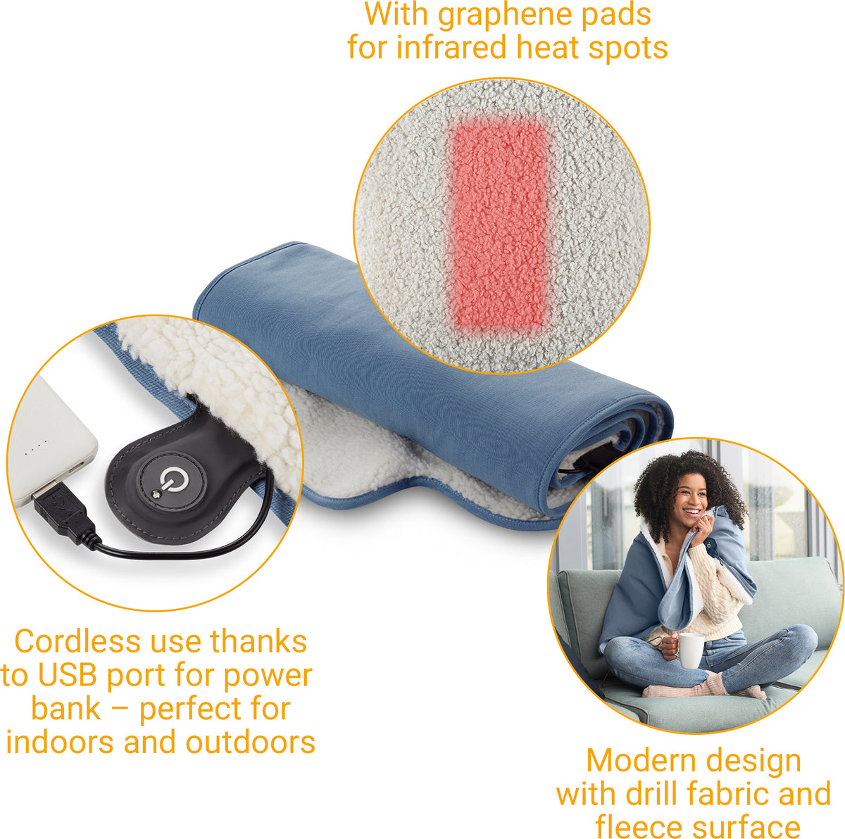 Medisana OL850 Outdoor lämpöpeitto, sininen