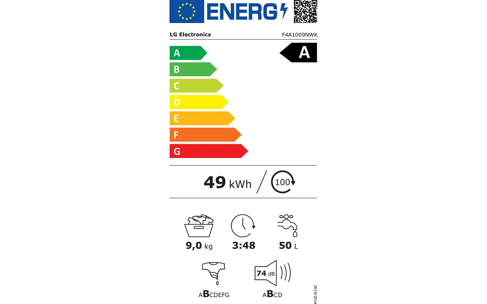 LG F4A1009NWK tvättmaskin