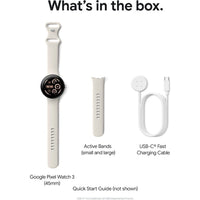 Google Pixel Watch 3 WiFi -älykello, 45 mm, Obsidian / Matte Black
